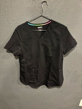 ScrubStar Ultimate Black V-Neck Scrub Top